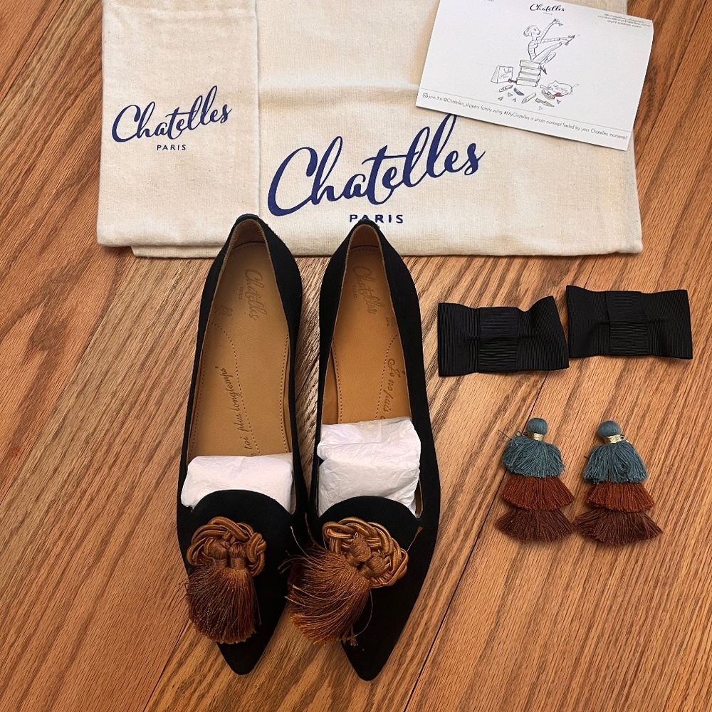 Chatelles Pointy Slipper - Black NEW*